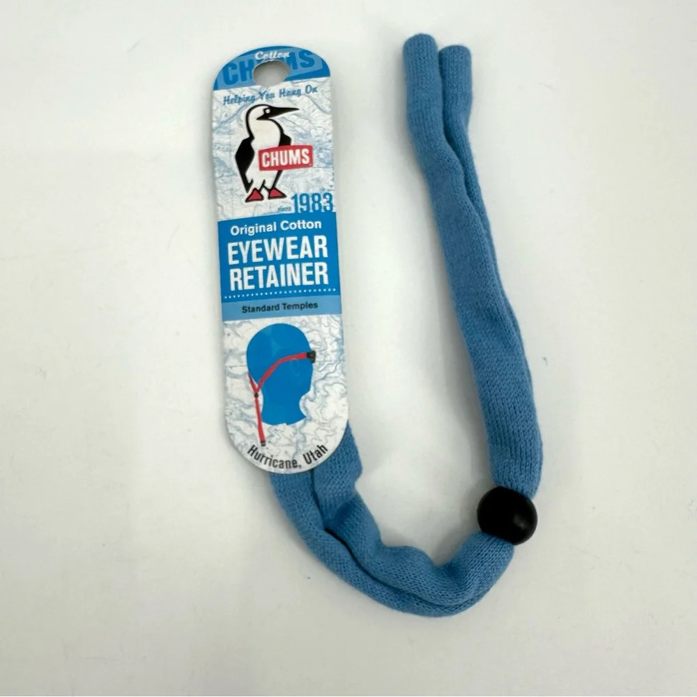 CHUMS Original Cotton Eyewear Retainer Standard Temples Unisex NEW Light Blue